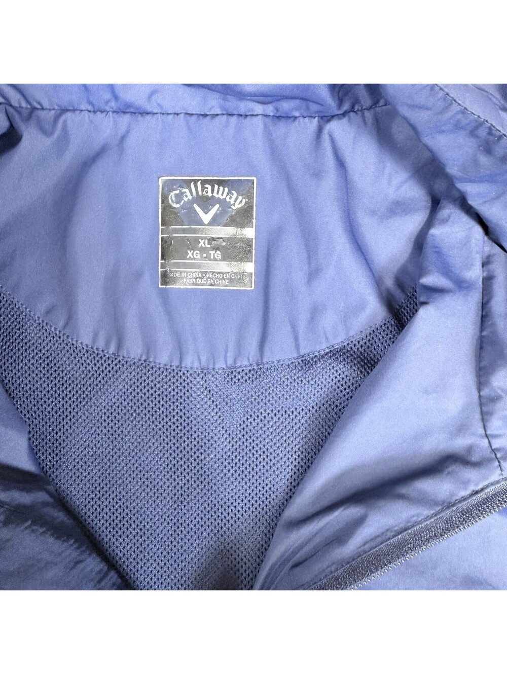 Callaway Windshirt Men XL Weather Series Blue 1/4 Zip Pullover Short Sleeve Golf - Picture 5 of 12